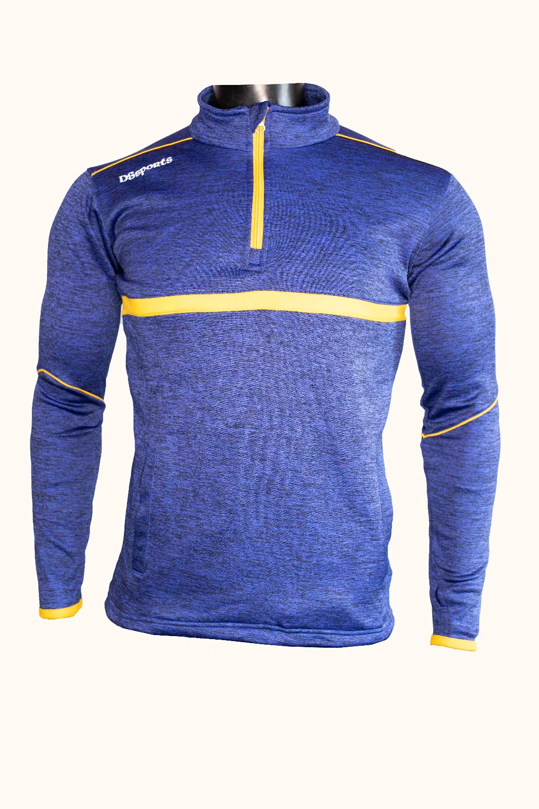 Vetus Half Zip - Blue Melange / Amber - Image 4