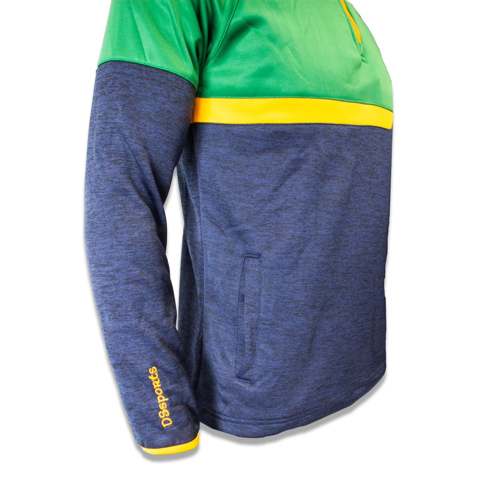 Galsy Half Zip - Navy Melange / Green / Amber - Image 4