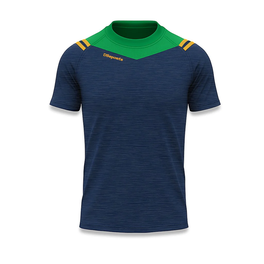 VOLT T-Shirt - Navy Melange / Green /Amber - Image 3
